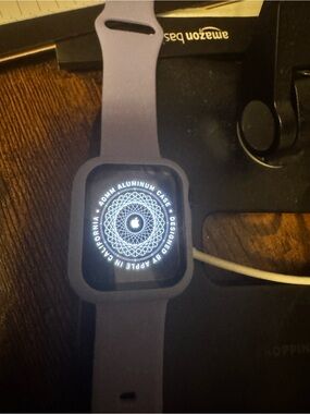 Apple Watch Series 40mm Aluminum Case with Purple Sport Band and black